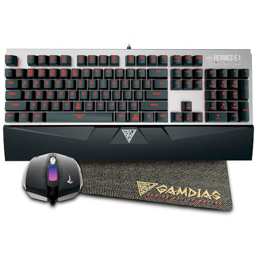 Teclado + Ratón + Alfombrilla Gaming Gamdias Combo Hermes E1 | Quonty.com | 16789-25011-65000-G