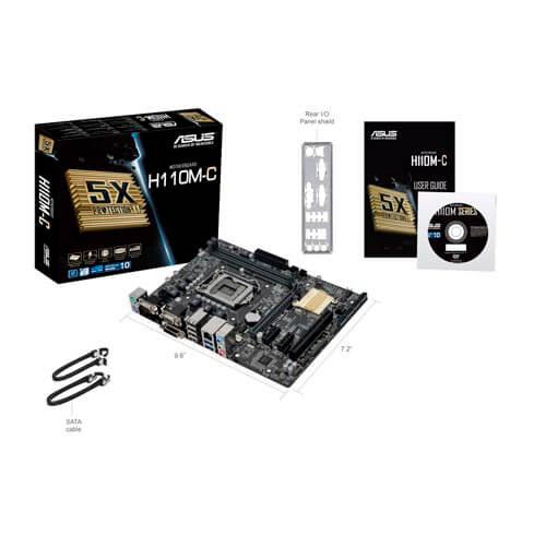 Placa Asus H110m-C Intel1151 2ddr4 Dvi-D Serie Pcx3.0 Sata3 | Quonty.com | 90MB0NY0-M0EAY0