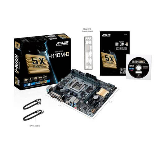 Placa Asus H110m-D Intel1151 2ddr4 Hdmi Pcie3.0 Sata3 Usb3.0 | Quonty.com | 90MB0PY0-M0EAY0