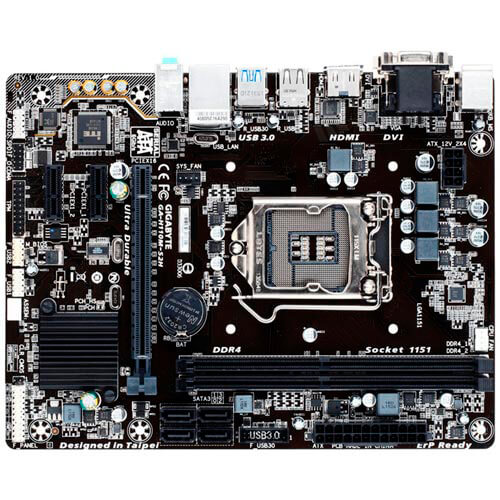 Placa Gigabyte H110m-S2h Intel1151 2ddr3 Hdmi Usb3.0 Sata3 | Quonty.com | GA-H110M-S2H