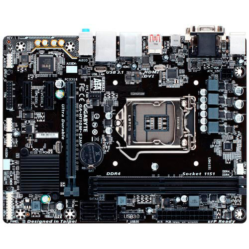 Placa Gigabyte H110m-S2hp Intel1151 2ddr4 Hdmi Pcx3.0 Sata3 | Quonty.com | GA-H11M-S2HP