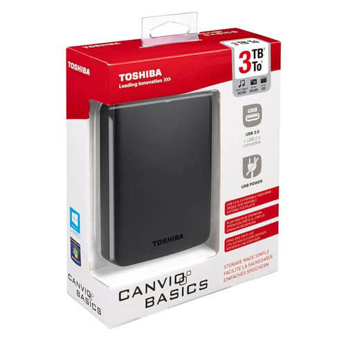 Hdd Toshiba Ext 2.5'' 3tb Usb3.0 Basics Negro | Quonty.com | HDTB330EK3CA