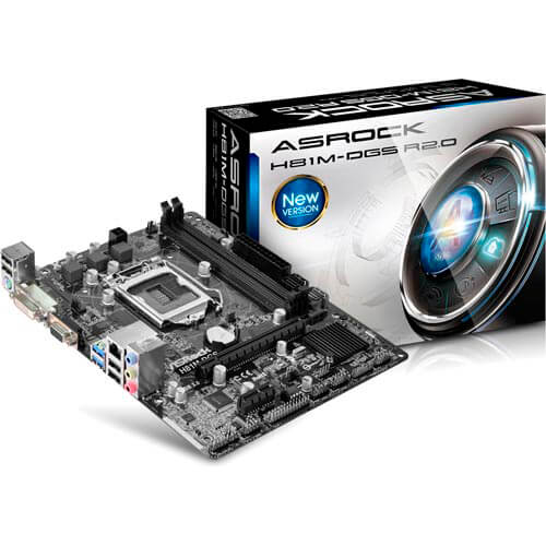 Placa Asrock H81m-Dgs R2.0 Intel1150 2ddr3 Dvi Sata3 Usb3.0 | Quonty.com | 90-MXGS60-A0UAYZ