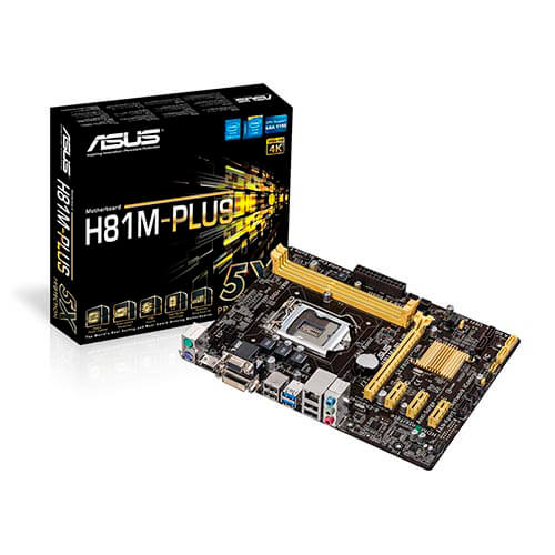 Placa Asus H81m-Plus Intel1150 2ddr3 Hdmi Sata3 Usb3.0 Matx | Quonty.com | 90MB0GI0-M0EAY0