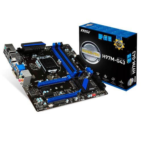 Placa Msi H97m-G43 Intel1150 4ddr3 Hdmi Pcx3.0 Sata3 Usb3.0 | Quonty.com | 7924-002R
