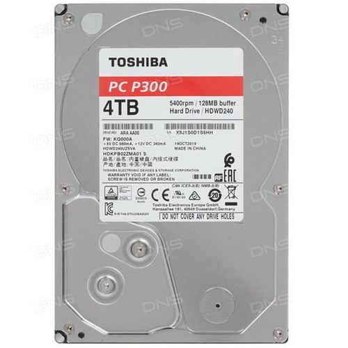 Hdd Toshiba 3.5&Quot; 4tb 5400rpm 128mb Sata3 P300 | Quonty.com | HDWD240UZSVA