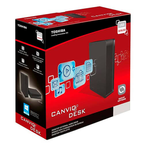Hdd Toshiba Ext 3.5'' 3tb Usb3.0 Canvio Desk Negro | Quonty.com | HDWC130EK3J1