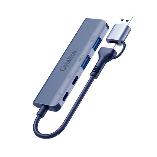 Hub Coolbox 4 Ptos Usb3.0 / Usb-C | Quonty.com | COO-HUB-C-CCAA