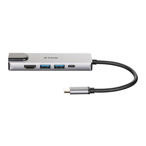 Hub D-Link Dub-M520 2ptos Usb3.0/1pto Hdmi/1pto Usb-C/1pto Rj45 Gris | Quonty.com | DUB-M520