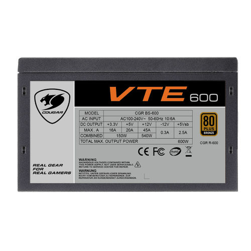 Fuente Cougar Vte600 600w 80plus Bronce Atx | Quonty.com | 31VE060.0003P