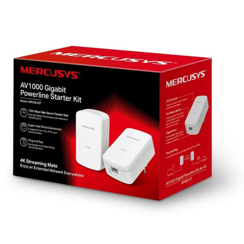 Kit 2 Plc/Powerline Mercusys Mp500kit Rj45-1000mbps | Quonty.com | MP500KIT