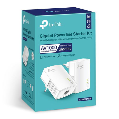 Kit 2 Plc/Powerline Tp-Link Tl-Pa7017kit 1rj45/1000mbps | Quonty.com | TL-PA7017 KIT
