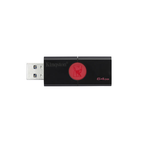 Pendrive Kingston Traveler 106 64gb Usb 3.0 Negro/Rojo | Quonty.com | DT106/64GB