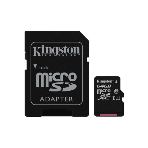 Microsd Kingston 64gb Cl10 Uhs-I Adaptador Sd | Quonty.com | SDCS/64GB