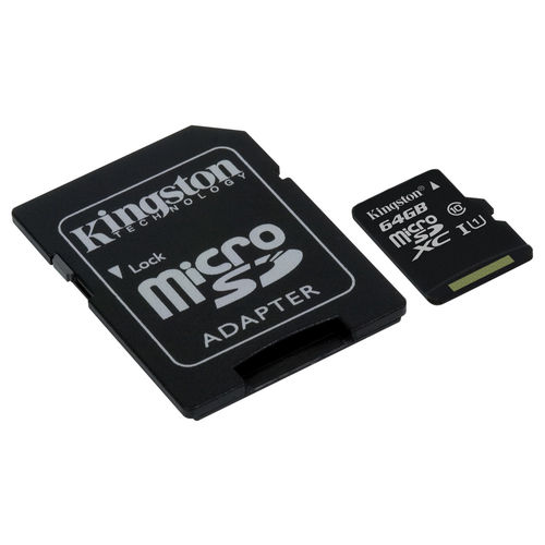 Microsd Kingston 64gb Cl10 Uhs-I Adaptador Sd | Quonty.com | SDCS/64GB