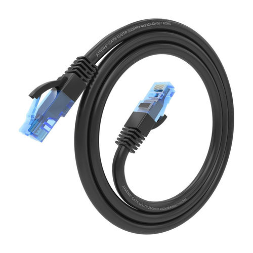 Latiguillo/Cable Red Aisens Rj45 Cat.6 Utp Awg26 Cca 0.50m Negro | Quonty.com | A135-0841