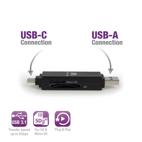 Lector Tarjetas Ewent Ew1075 Usb3.2 Conector Usb-C/Usb-A | Quonty.com | EW1075