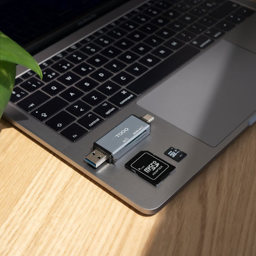 Lector Tarjetas Tooq Tqr-3001g Usb3.0/Usb-C Gris | Quonty.com | TQR-3001G