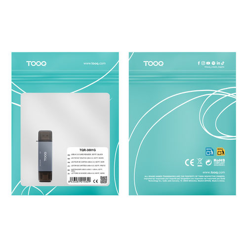 Lector Tarjetas Tooq Tqr-3001g Usb3.0/Usb-C Gris | Quonty.com | TQR-3001G