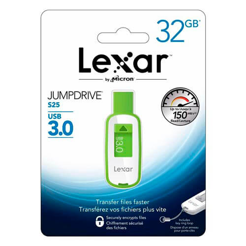 Pendrive Lexar 32gb Usb3.0 S25 Verde | Quonty.com | LJDS25-32GABEU