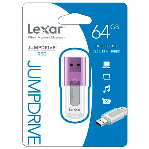 Pendrive Lexar 64gb Usb2.0 S50 Morado | Quonty.com | LJDS50-64GABEU