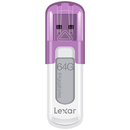 Pendrive Lexar 64gb Usb2.0 V10 Blanco/Morado | Quonty.com | LJDV10-64GABEU