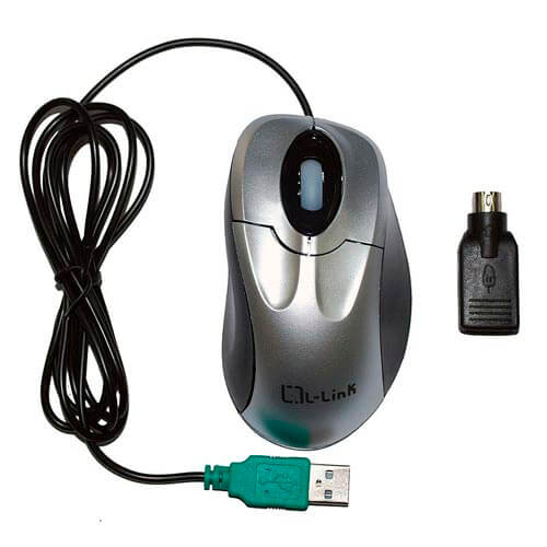 Raton L-Link Optico 800dpi Usb/Ps2 Negro/Plata | Quonty.com | LL-2017