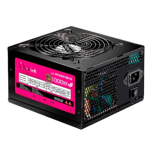 Fuente L-Link 1000w Pfc-Activo 80+Gold 12cm Atx | Quonty.com | LL-PS-1000- 80+G