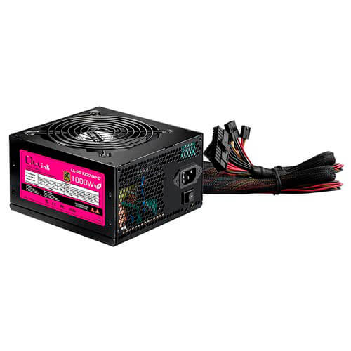 Fuente L-Link 1000w Pfc-Activo 80+Gold 12cm Atx | Quonty.com | LL-PS-1000- 80+G