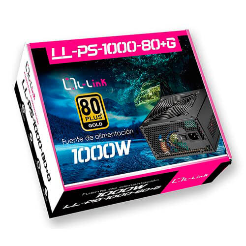 Fuente L-Link 1000w Pfc-Activo 80+Gold 12cm Atx | Quonty.com | LL-PS-1000- 80+G