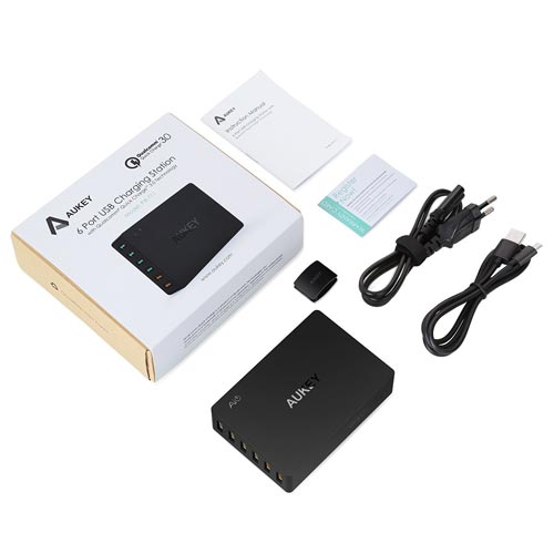 Cargador Usb Pared Aukey Pa-T11 6ptos (4+2 Rapido) | Quonty.com | PA-T11