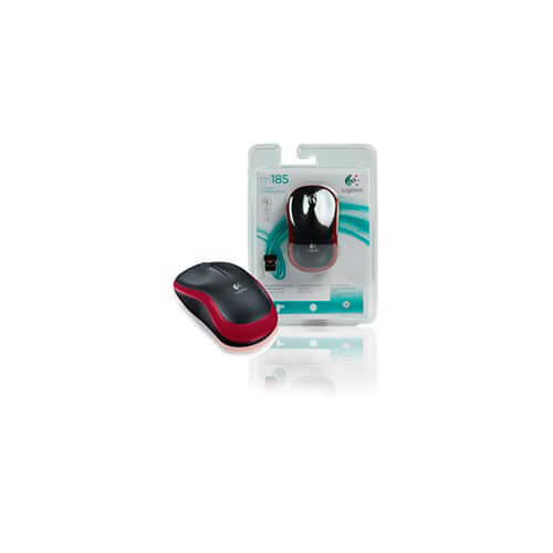 Raton Logitech M185 Optico 1000dpi Inalambrico Rojo | Quonty.com | 910-002237