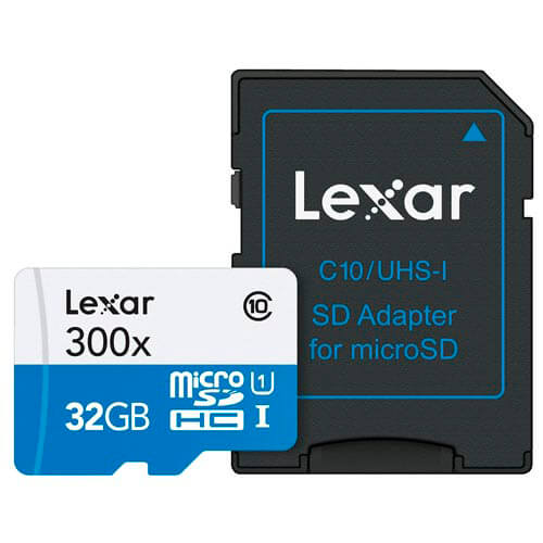 Microsd Lexar 32gb Cl10 Uhs-I Adaptador Sd | Quonty.com | LSDMI32GBB1EU300A