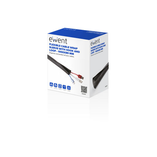 Manguito Flexible Ewent Ew1557 Para Envoltura De Cable Con Cierre De Velcro 1000x85mm | Quonty.com | EW1557