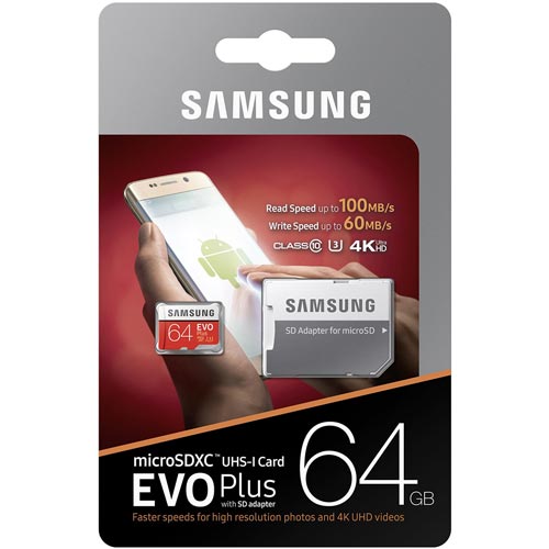 Microsd Samsung Evo+ 64gb Cl10 Uhs-1 Adaptador Sd | Quonty.com | MB-MC64GA/EU