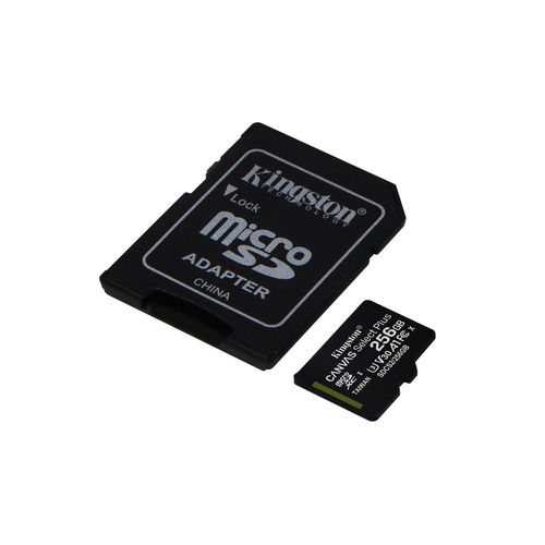 Micro Sd Kingston 256gb Cl10 Uhs-I Canvas Select Plus + Adaptador | Quonty.com | SDCS2/256GB