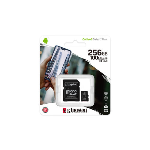 Micro Sd Kingston 256gb Cl10 Uhs-I Canvas Select Plus + Adaptador | Quonty.com | SDCS2/256GB