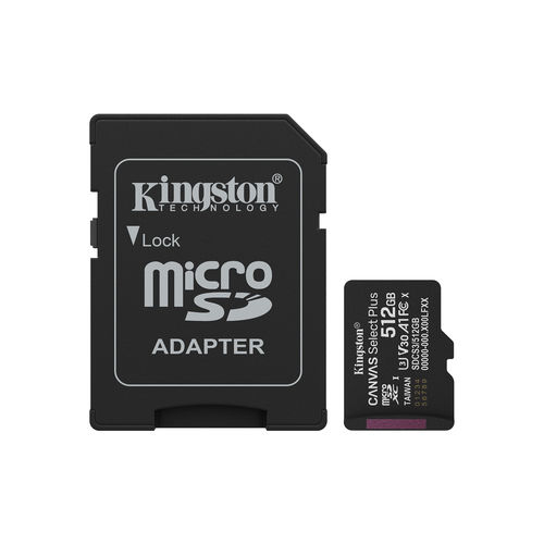 Microsd Kingston 512gb Cl10 Canvas Select Plus + Adaptador | Quonty.com | SDCS3/512GB