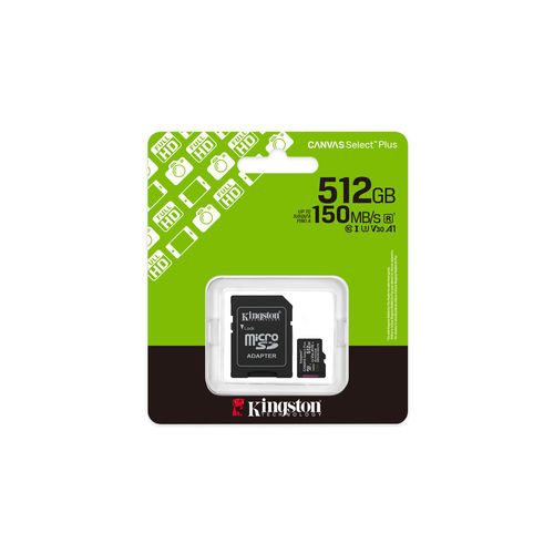 Microsd Kingston 512gb Cl10 Canvas Select Plus + Adaptador | Quonty.com | SDCS3/512GB