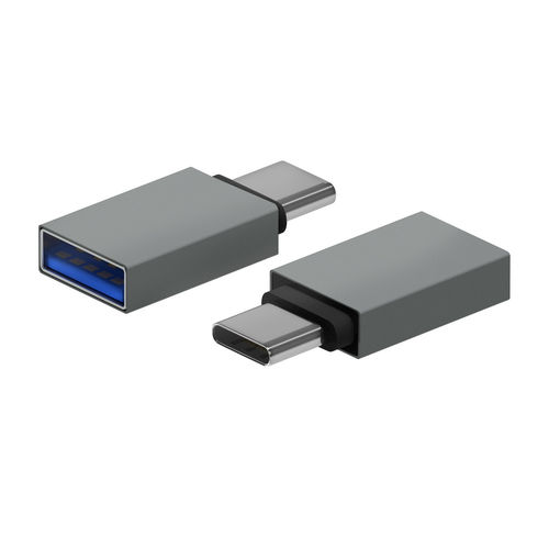 Mini Adaptador Aisens Aluminio Usb3.2 Usb-C/M - A/H Gen1 3a Gris | Quonty.com | A108-0718