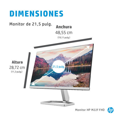 Monitor 21.5&Quot;Fhd Hp M22f 1090x1080 Ips 1*Hdmi/1*Vga Negro/Plata | Quonty.com | 2D9J9AA