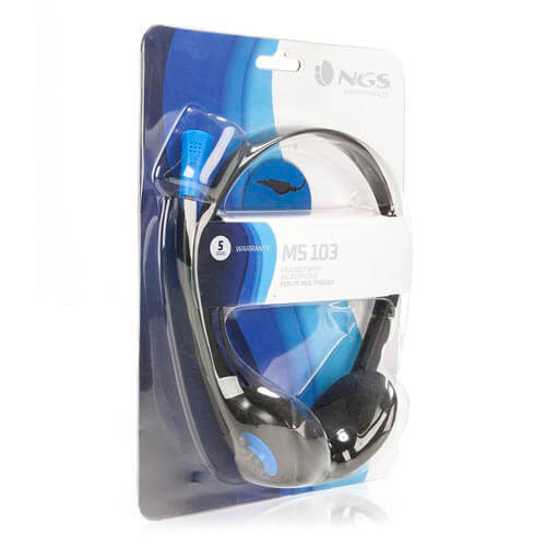 Auriculares C/Microfono Ngs Ms103 Jack-3.5mm Negro | Quonty.com | MS103