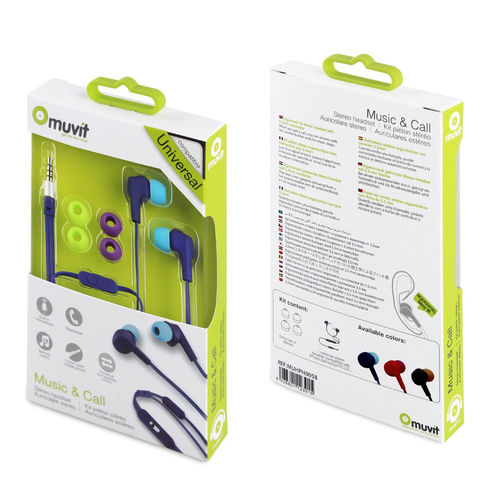 Auriculares Muvit Azul | Quonty.com | MUHPH0058