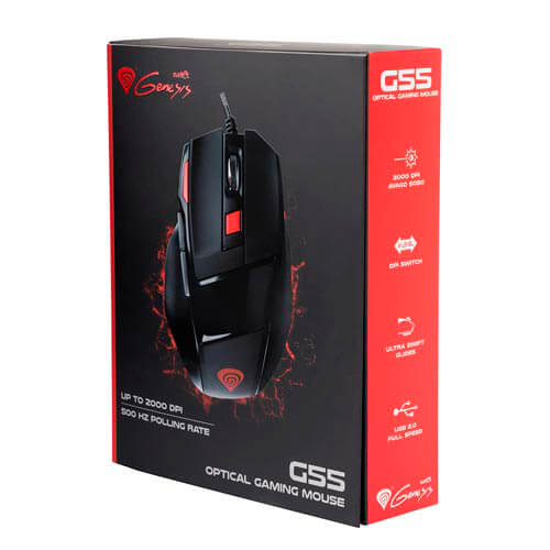 Raton Genesis G55 Gaming Optico 2000dpi Usb | Quonty.com | NMG-0278