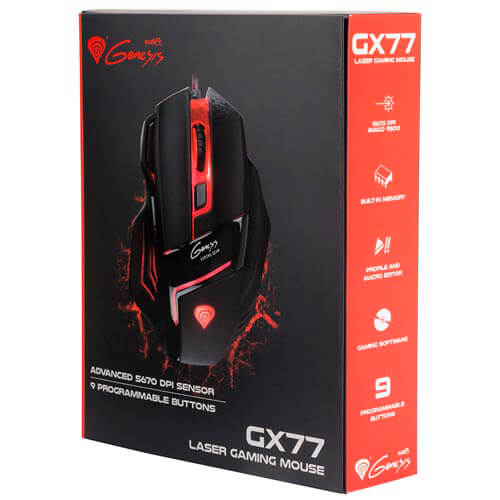 Raton Genesis Gx77 Gaming Laser 5670dpi Usb Led | Quonty.com | NMG-0447