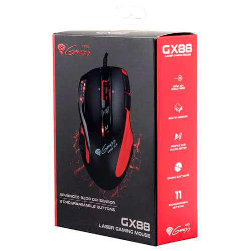 Raton Genesis Gx88 Gaming Laser 8200dpi Usb | Quonty.com | NMG-0502