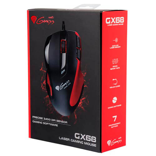 Raton Genesis Gx68 Gaming Laser 400-3400dpi Usb | Quonty.com | NMG-0527