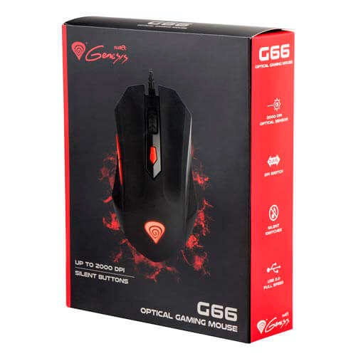 Raton Genesis G66 Gaming Optico 800-2000dpi Usb Led | Quonty.com | NMG-0662