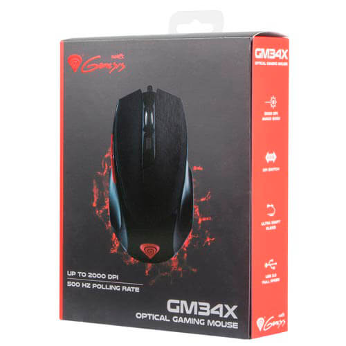 Raton Genesis Gm34x Gaming Optico 800-2000dpi Usb | Quonty.com | NMG-0677