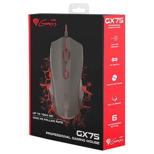 Raton Genesis Gx75 Gaming Optico 7200dpi Usb Led | Quonty.com | NMG-0706